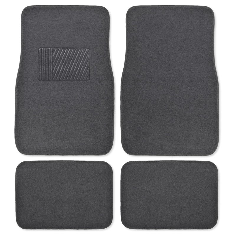 BDK Classic Carpet Floor Mats for Car & Auto - Universal Fit -Front & Rear with Heelpad (Charcoal) - MT100CC - Image 1